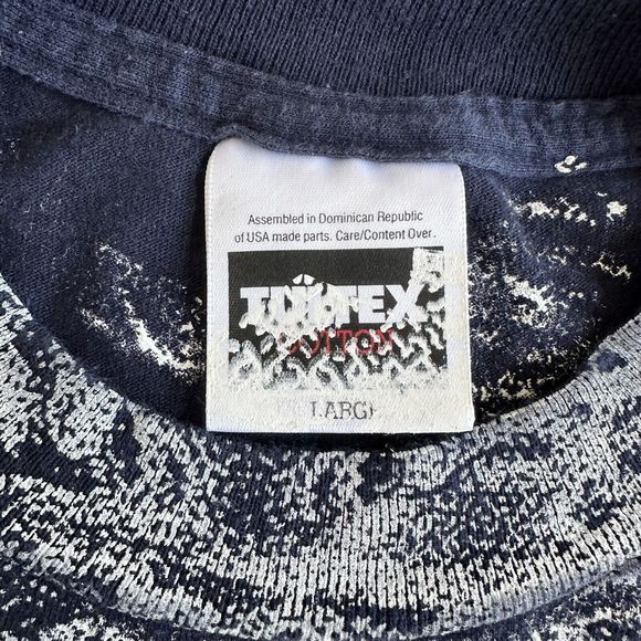 Vintage 90s MLB trench New York Yankees All Over Print Baseball Shirt L Single - Picture 4 of 8